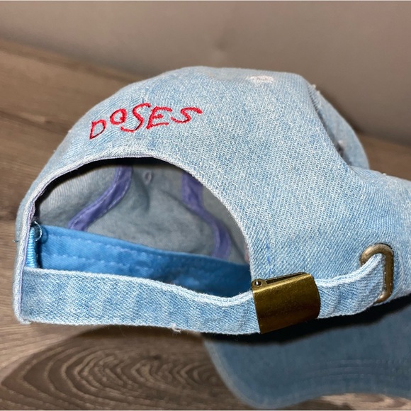 RETRO GAME OVER Video Game Style Doses Blue Denim Look Adjustable Hat - Picture 5 of 5